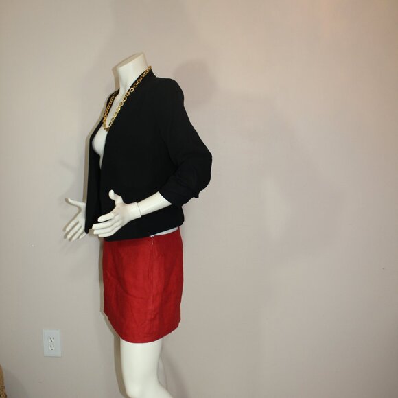 Aritzia Babaton Power Waist Blazer Black  Open Front Jacket Cropped Crepe Size 6 - Picture 5 of 9